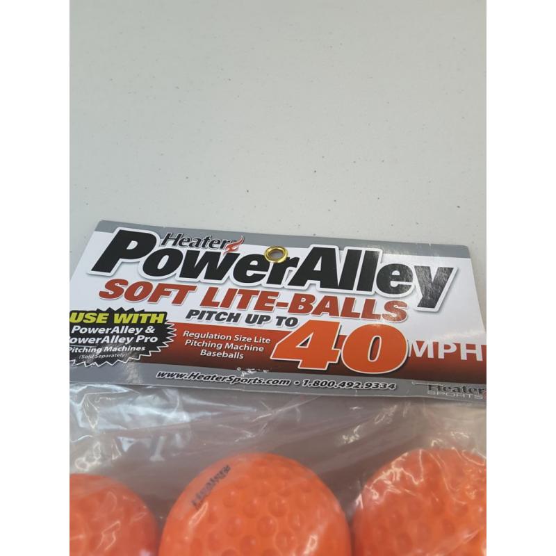 Heater Sports Poweralley Lite Baseballs, Orange, 6 Pack