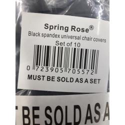 Spring Rose Black Spandex Universal Chair Covers