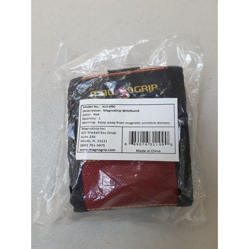 Magnogrip 311-090 Magnetic Wristband, Red/Black