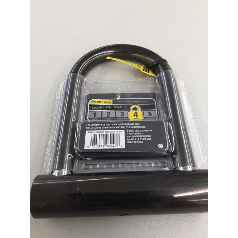 Bell Sports Catalyst 200 Travel Size U-Lock Bicycle Lock, Security Level 4, Black