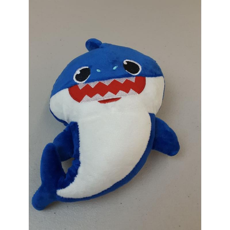 Cartoon Shark To Baby Singing Plush Doll Toy, Blue/white