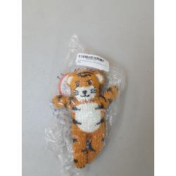 Hand-Knit Plush Toy Rattle, All-Natural Fibers, Eco-Friendly, 7-Inch - Zubels Baby Kai The Tiger