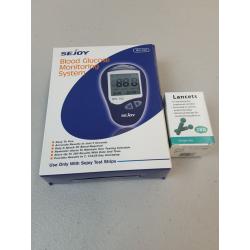 Blood Glucose Monitoring System Diabetes Management Sejoy B4 With Lancets 50 Count