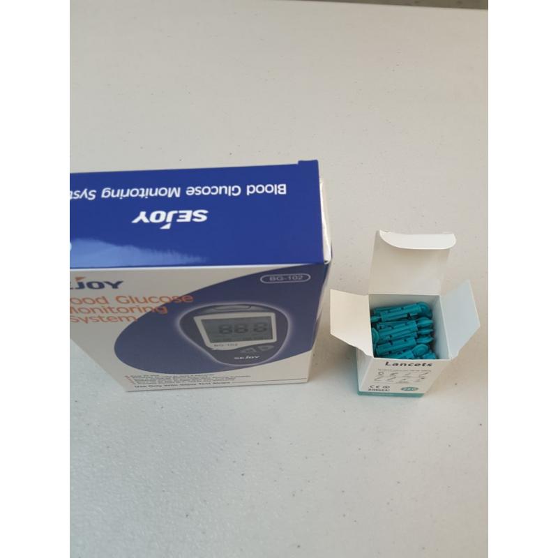 Blood Glucose Monitoring System Diabetes Management Sejoy B4 With Lancets 50 Count