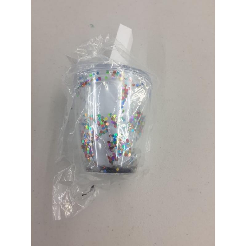 10 oz Double Old Fashion Multi Confetti Hot/Cold lid & straw