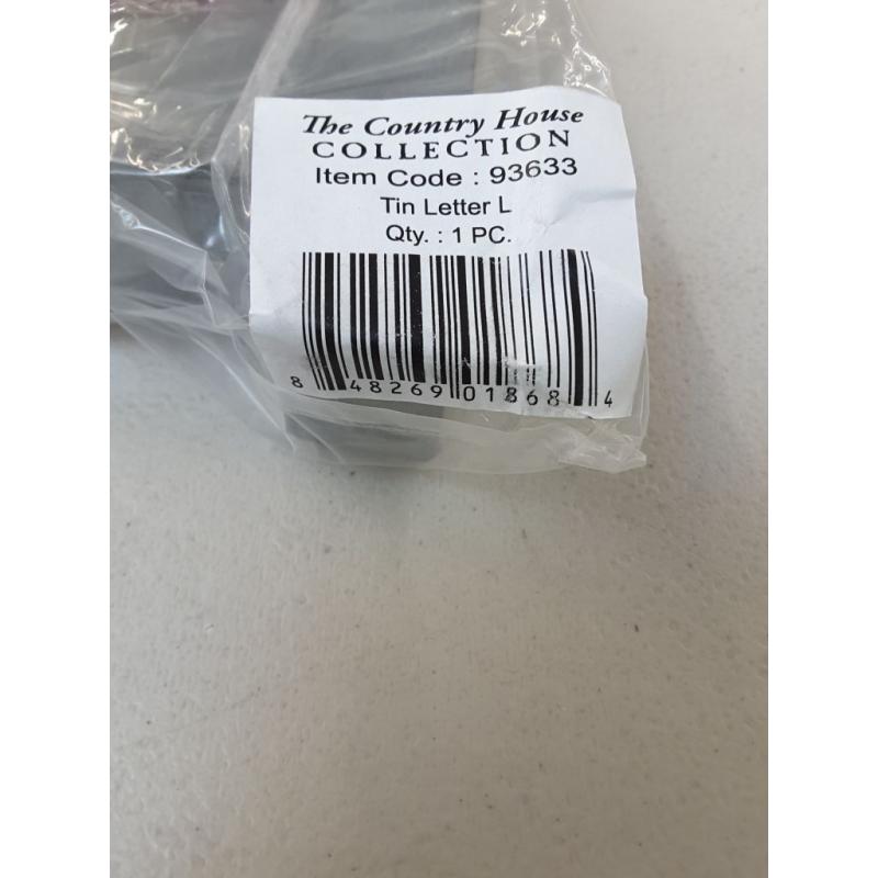 Tin Letter (L) Brand: The Country House Collection