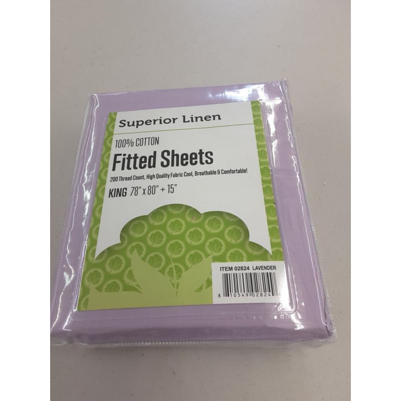 Fitted Sheets (King) Purple - Superior Linen