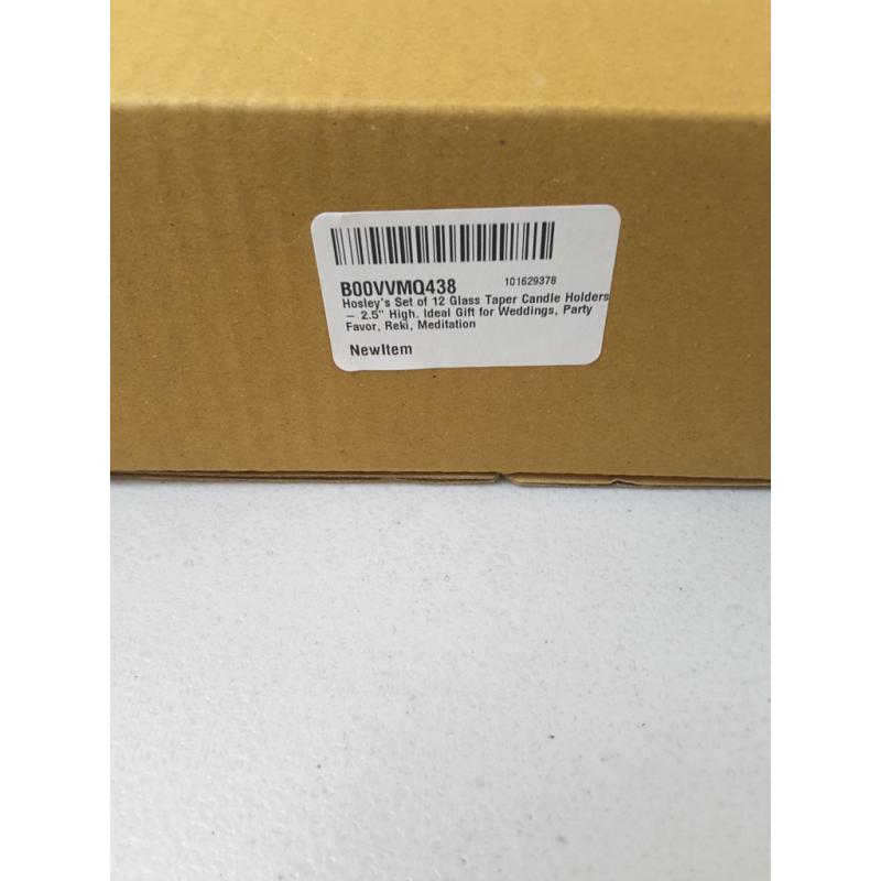 Hosley Set of 12 Glass Taper Candle Holders 2.5 Inch High