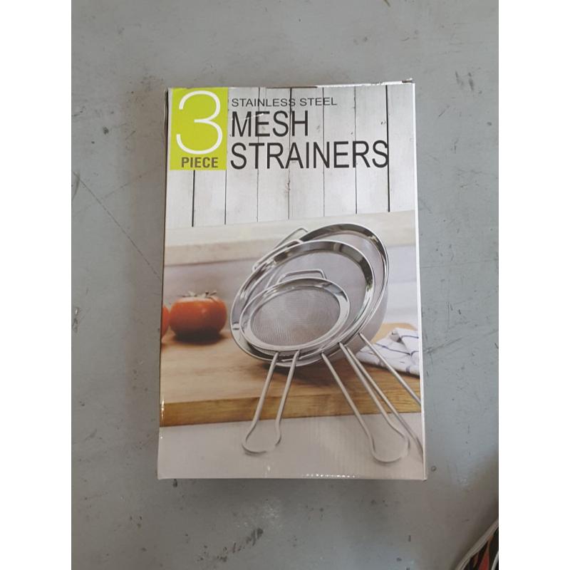 3 Piece Stainless Steel Mesh Strainers