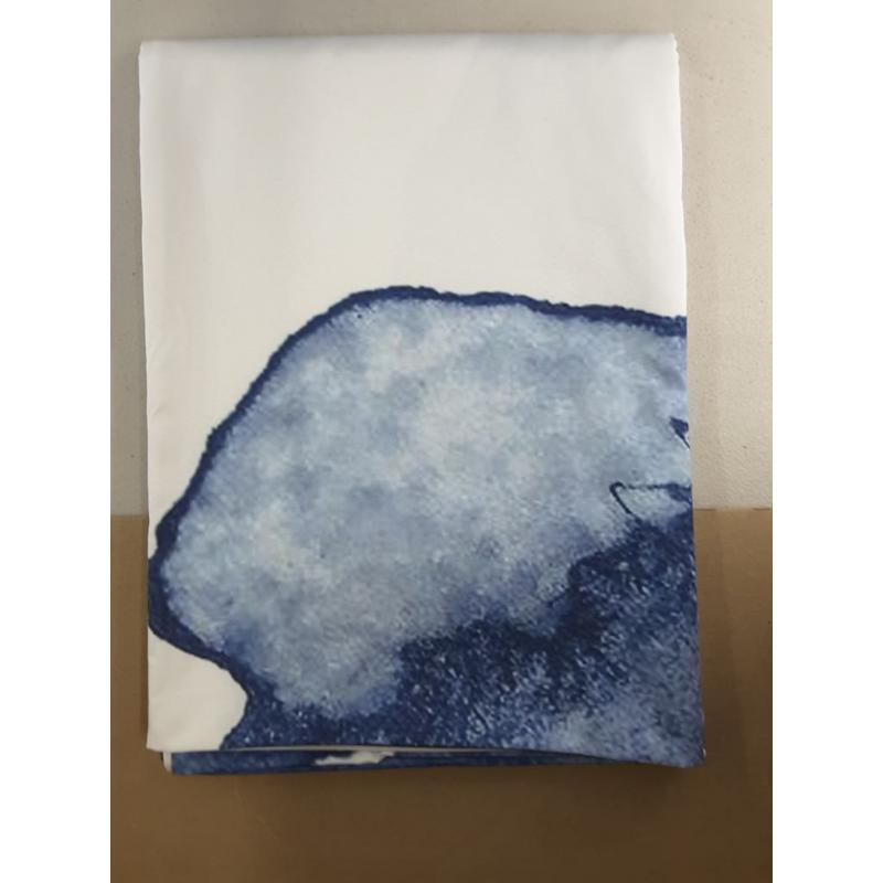 Navy Blue Waves Watercolor Wall Tapestry Dorm Decor 60lx 80w