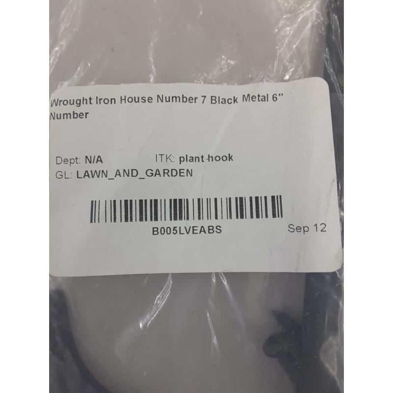 House Number 7 Black Metal 6 Number - Wrought Iron