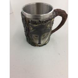 Wild Wolf Mug Stainless Steel Liner Collectible Tankard 13oz