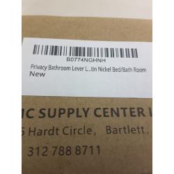 Privacy Bathroom Lever Lock Set for Interior Door,Heavy Duty Door Lock Handle,Satin Nickel Bed/Bath Room- New Bang