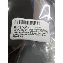 Table Tennis Set, 4 Ping Pong Paddles with 8 Table Tennis Balls and Retractable Ping Pong Net