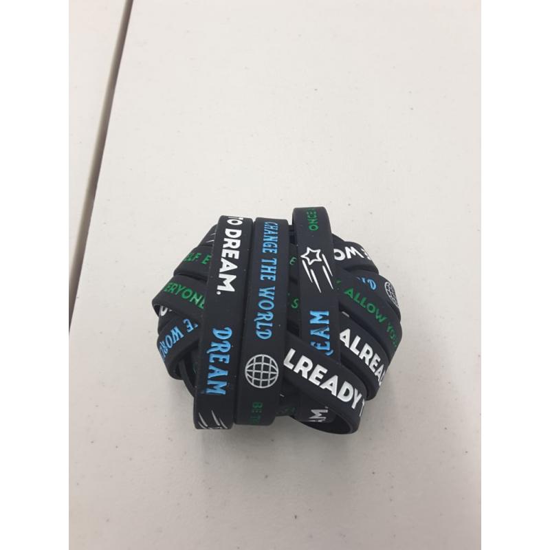 Inspirational Silicone Wristbands - Create - Be Yourself - Change the World - Dream (assorted 12 Pack - 3 Bracelets of Each Style!)