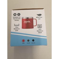 Aquula Double Wall Vacuum Insulated Stainless Steel Travel Mug with Lid, 18 oz., Red
