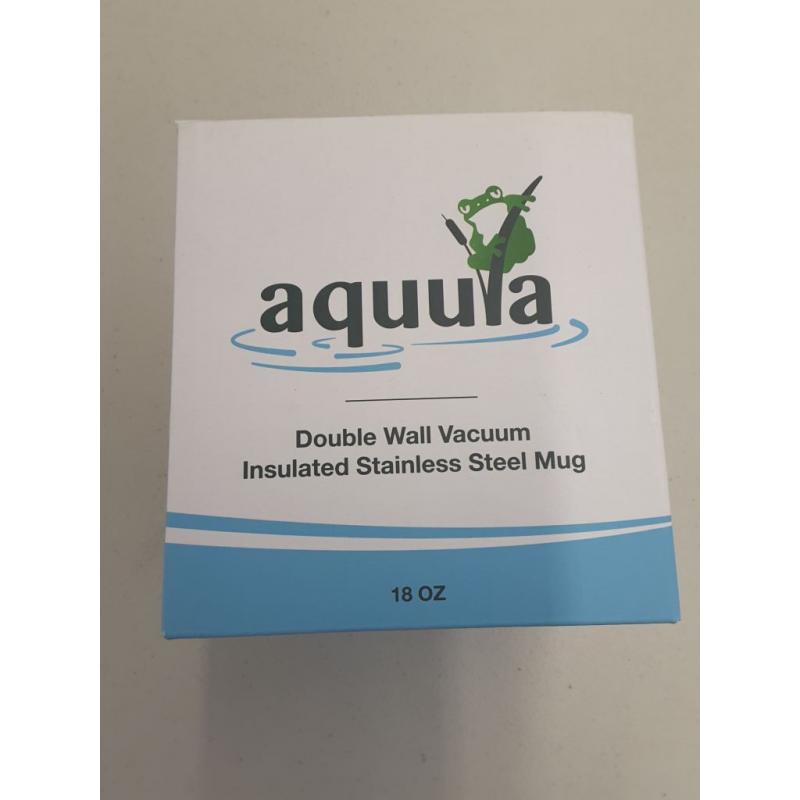 Aquula Double Wall Vacuum Insulated Stainless Steel Travel Mug with Lid, 18 oz., Red