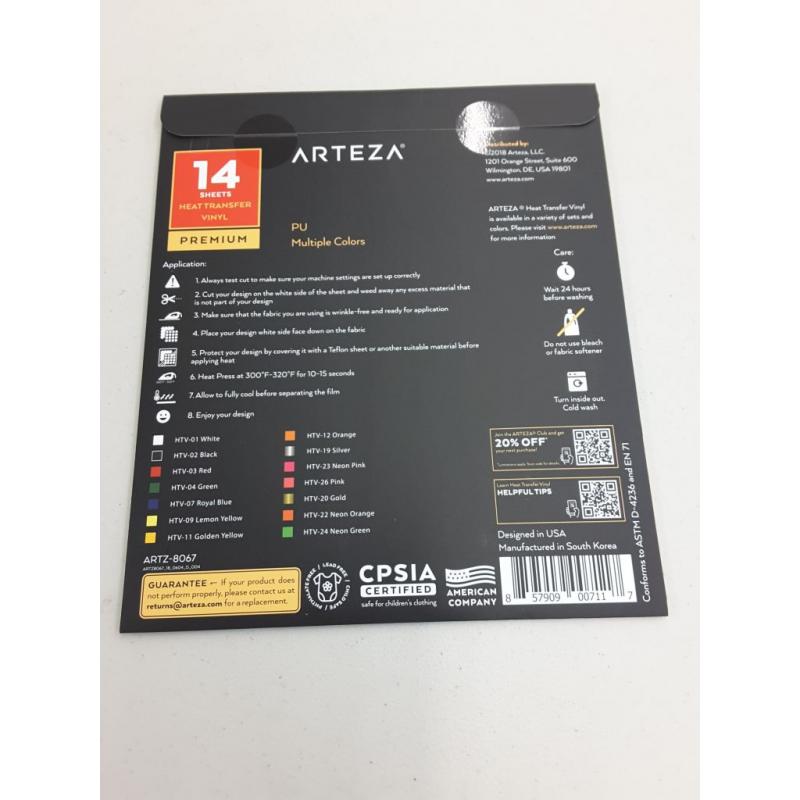 Arteza Heat Transfer Vinyl Bundle