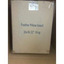 White Bed Pillows for Sleeping with 100% Cotton Fabric Cover-Goose Duck Down Feather Filling-Hotel Collection Fluffy Feather Pillows-Set of 2 Down Pillows-King Size Brand: Yalamila