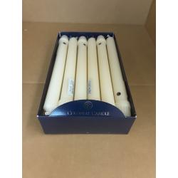 Colonial Candle 10 Hours Classic Handipt Unscented Dripless Dinner Tapers in Ivory, 10 Inch - Set of 12