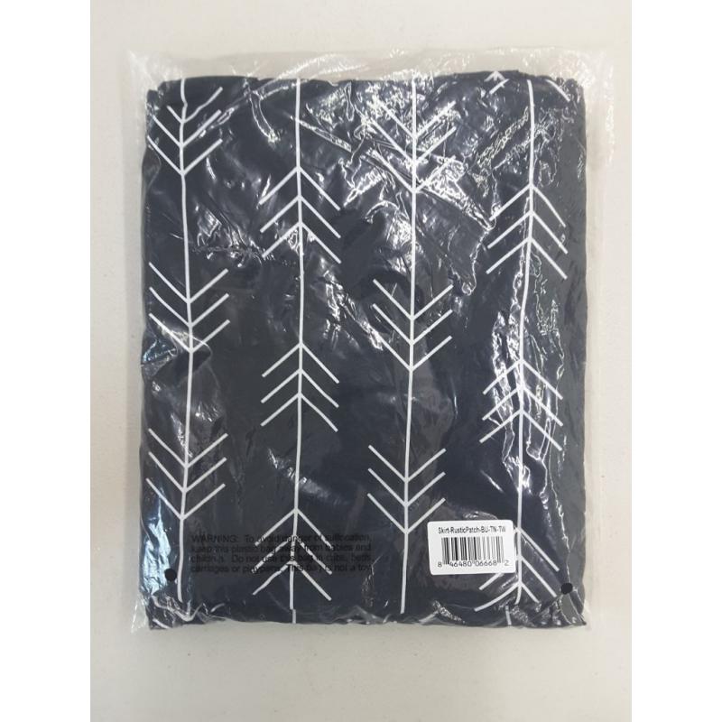 Twin Bed Skirt Dust Ruffle By Sweet Jojo - Rustic Patch Black White Woodland Arrow