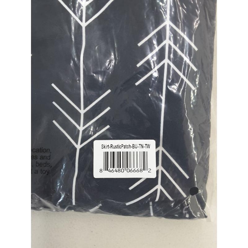 Twin Bed Skirt Dust Ruffle By Sweet Jojo - Rustic Patch Black White Woodland Arrow