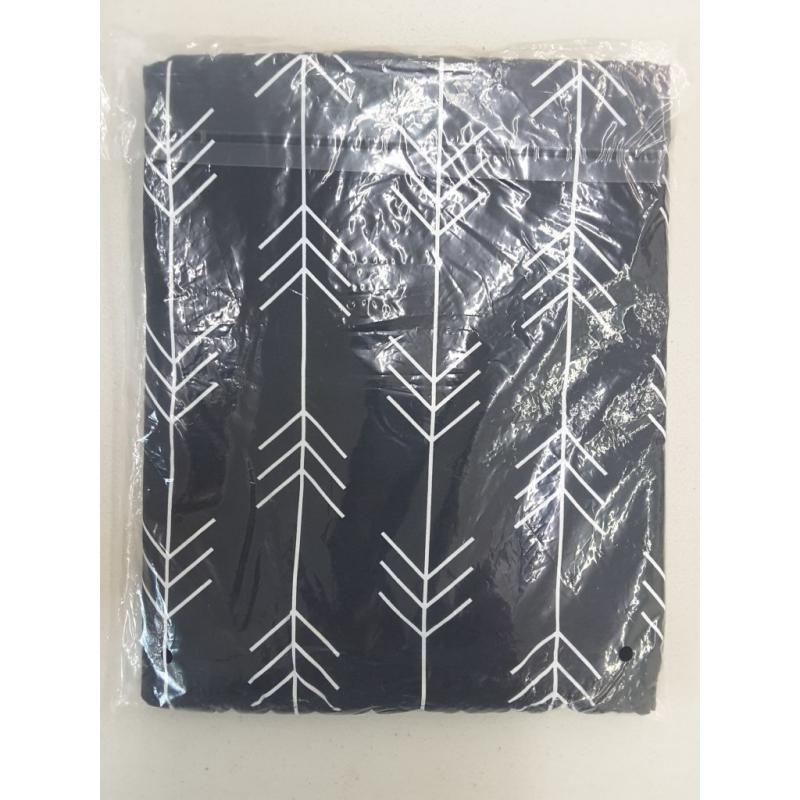 Twin Bed Skirt Dust Ruffle By Sweet Jojo - Rustic Patch Black White Woodland Arrow