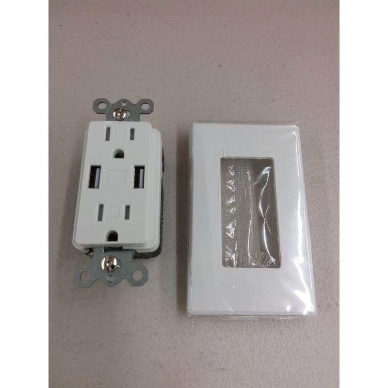 USB Charger Wall Outlet Dual High Speed Duplex Receptacle