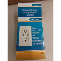 USB Charger Wall Outlet Dual High Speed Duplex Receptacle