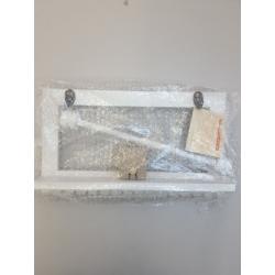 Viefin Wall Mounted Mesh Jewelry Organizer, Rustic Brown Wood Chic Earring Holder With Shelf, Hanging Hook For Necklace, Removable Rod For Bracelets