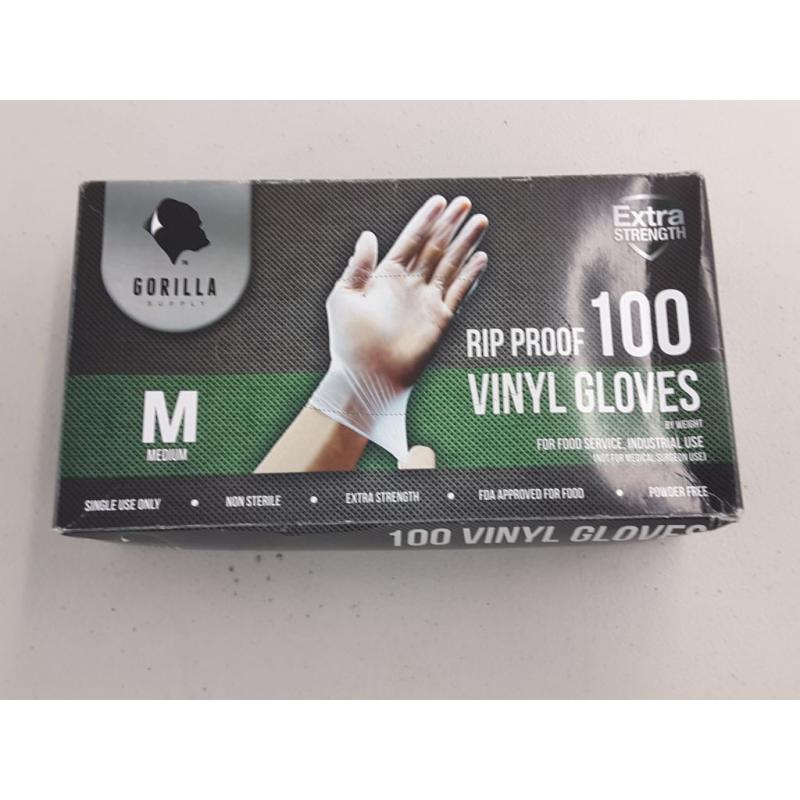Gorilla Supply  Vinyl Gloves 100 Pack