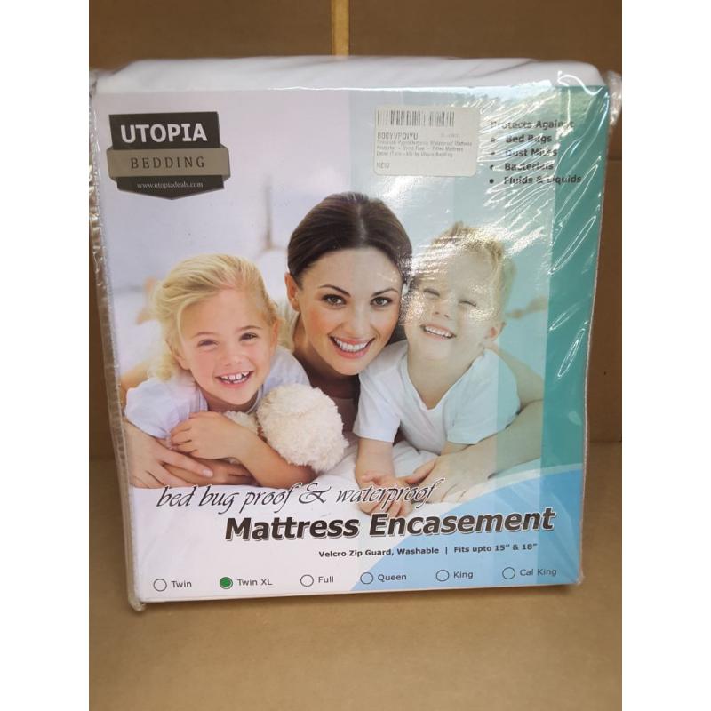 Utopia Bedding Premium 200 Gsm 100% Waterproof Mattress Protector, Cotton Terry Mattress Cover, Breathable, Fitted Style All Around Elastic (twin Xl)