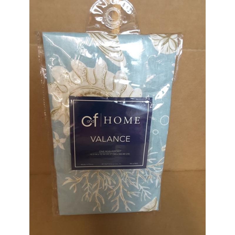 C&f Home Natural Shell Valance 72 X 15.5 Inch Valance Blue