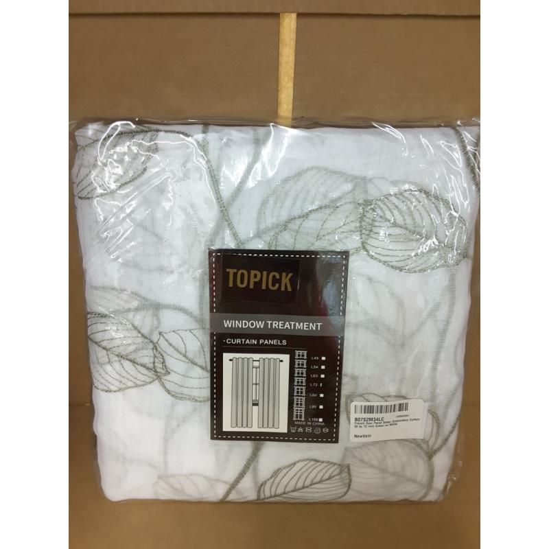 Topick French Door Sheer Curtains 55 By 72