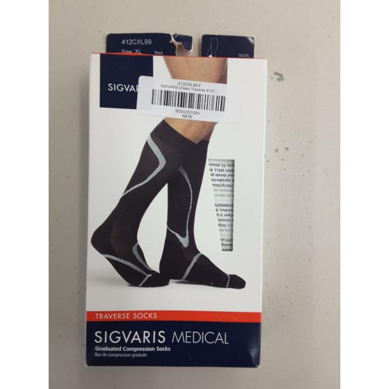 Sigvaris Traverse Unisex  Medical Socks  (xl) (black)