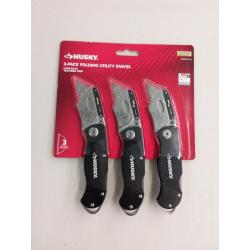 Husky Folding Lock-Back Utility Knife (3-Pack)