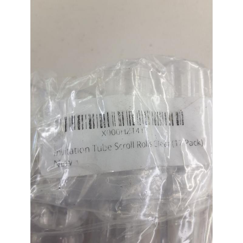 Invitation Tube Scroll Rolls - Clear (12 Pack)
