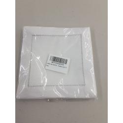 White Linen Ladder Hem Cocktail Napkins (quantity 12