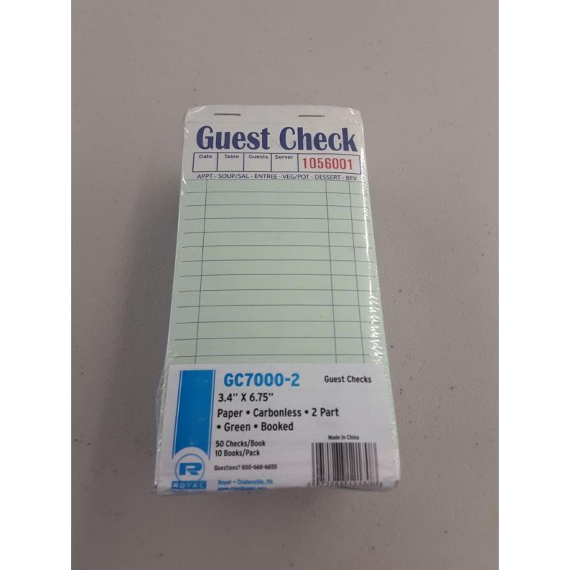 Guest Check List Note Pad (quantity 10)