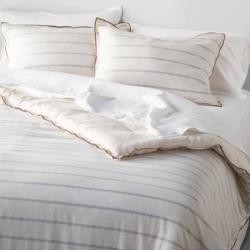 Tick Stripe with Contrast Hem Comforter & Sham Set