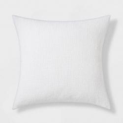 Euro Washed Waffle Weave Throw Pillow White