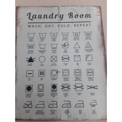 Laundry Room Wood Sign Replica Decorative Poster