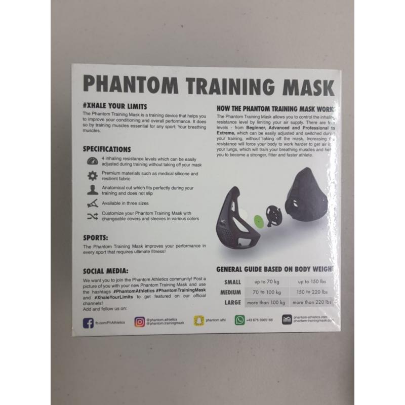 Athletics Training Mask, Size Medium, Black - Phantom
