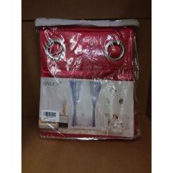 DWCN Red Window Curtain Panel With 8 Grommets