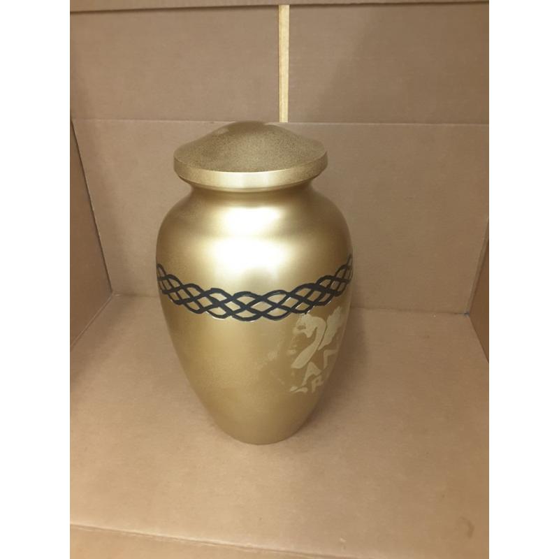 Golden Funeral Urn by Liliane Memorials - Links Gold Model