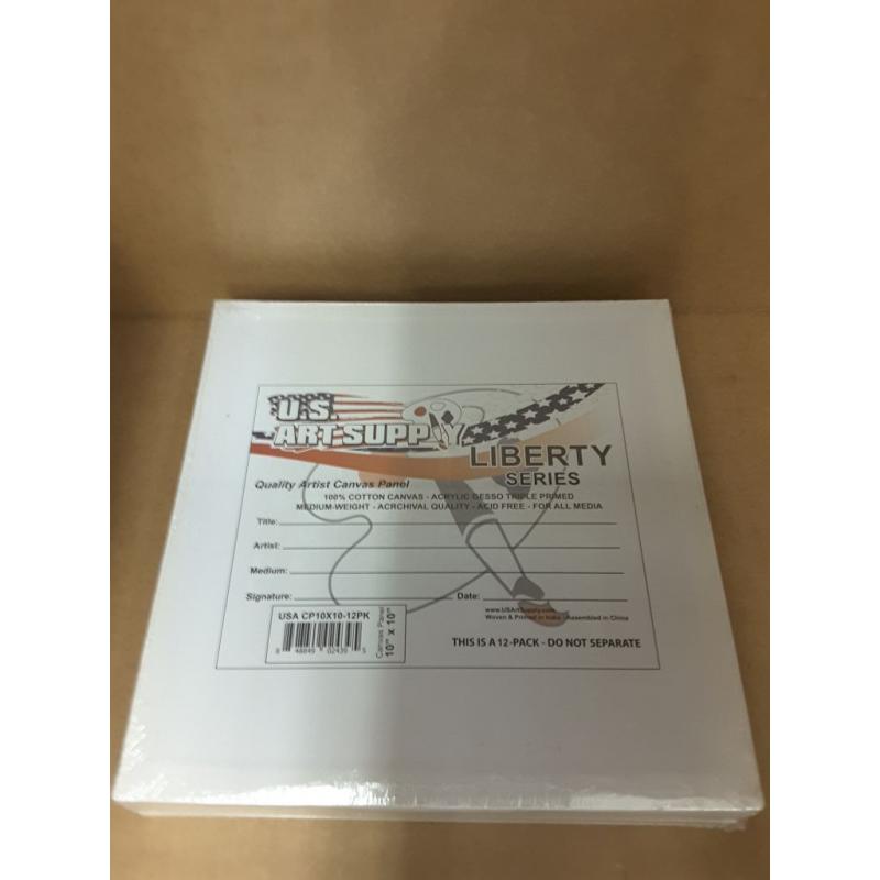 US Art Supply 10 x 10 inch Professional Artist Quality Acid Free Canvas Panels 12-Pack (1 Full Case of 12 Single Canvas Panels)