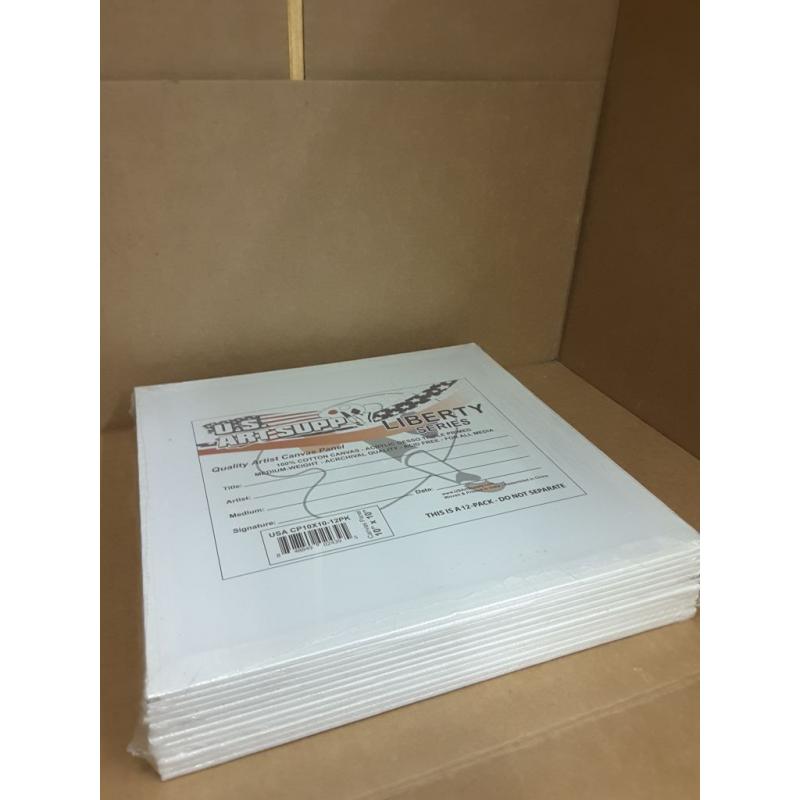 US Art Supply 10 x 10 inch Professional Artist Quality Acid Free Canvas Panels 12-Pack (1 Full Case of 12 Single Canvas Panels)