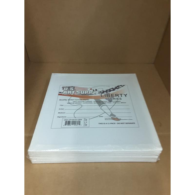 US Art Supply 10 x 10 inch Professional Artist Quality Acid Free Canvas Panels 12-Pack (1 Full Case of 12 Single Canvas Panels)