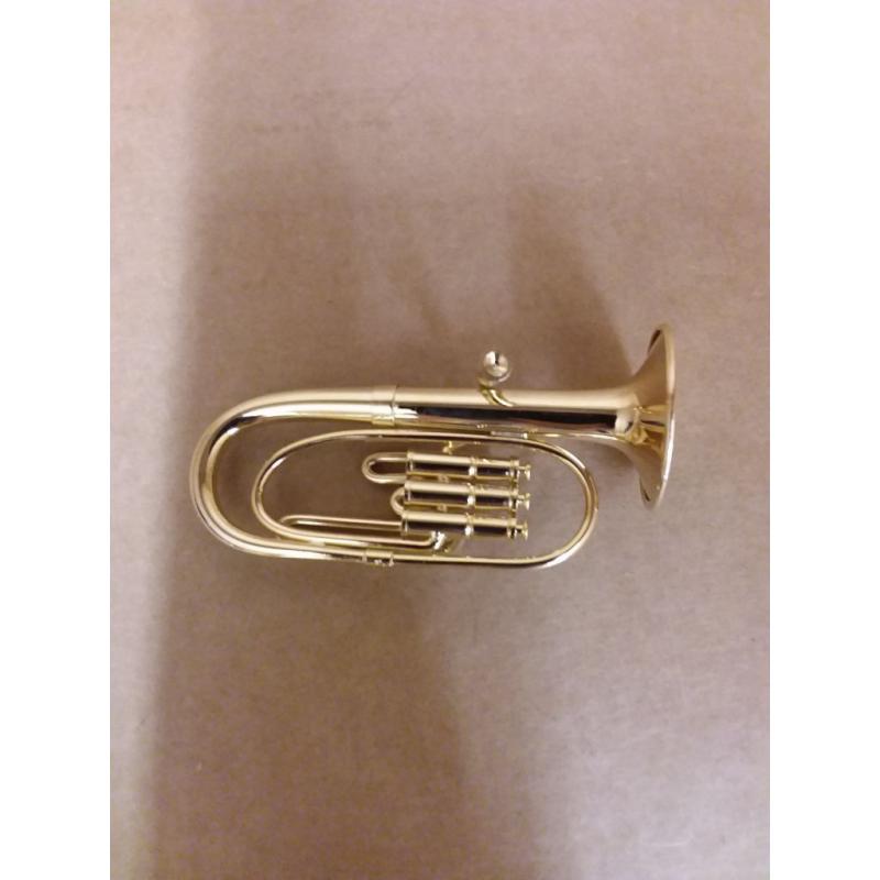 3.75 Gold Brass Tuba Miniature with Stand and Case