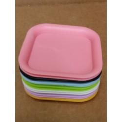 Plastic square pot with pallet tray for home décor, office, desk, garden, flower shop